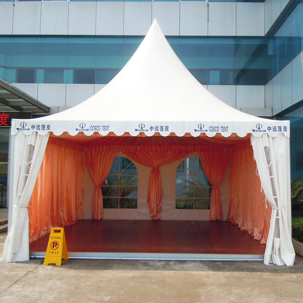 COSCO Custom Aluminum Alloy Frame PVC Fabric Pagoda Gazebo Tent 3x3 4x4 5x5 6x6 8x8 10x10