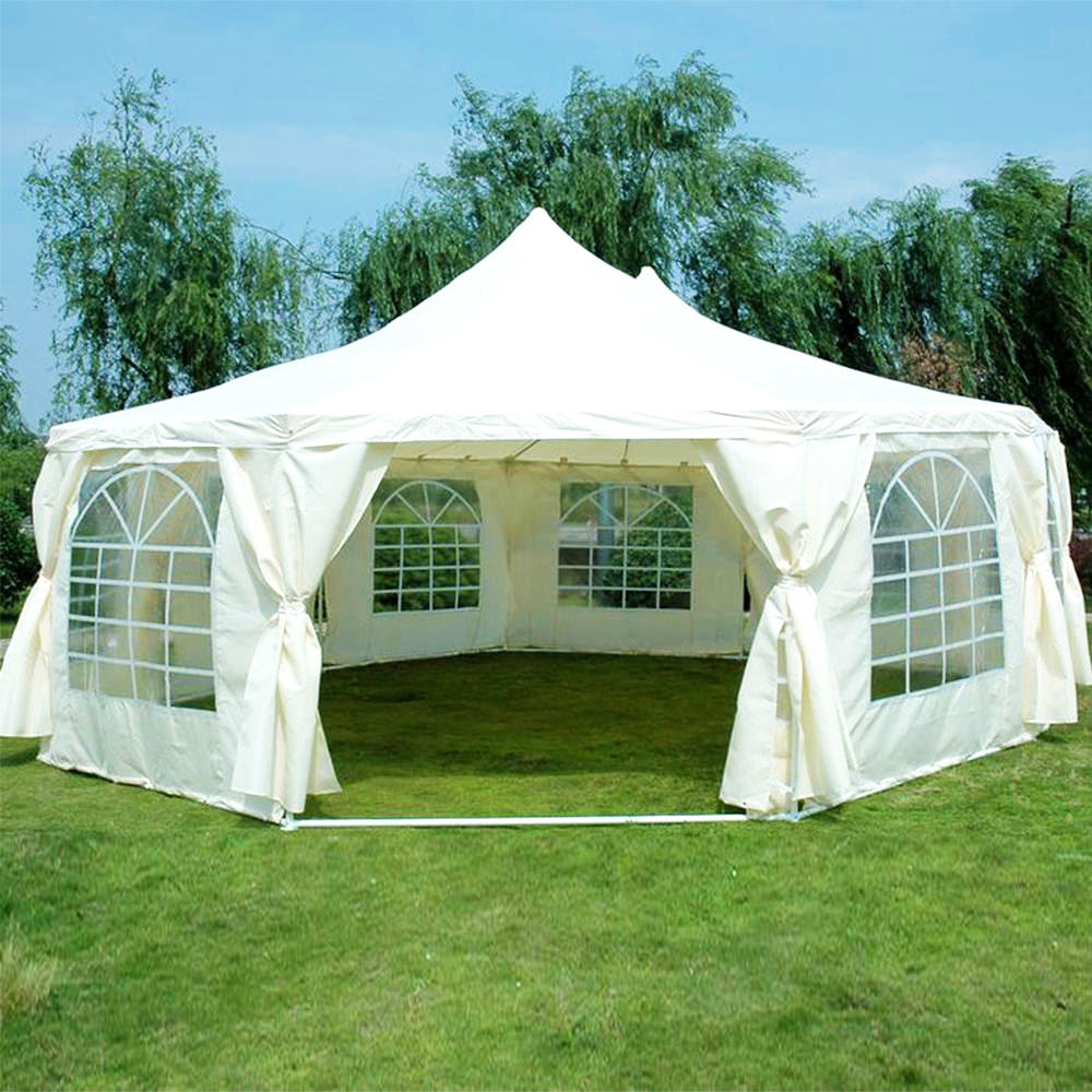 COSCO Outdoor Aluminum PVC Fabric Coated Hexagonal Marquee Party Tent Canopy Gazebo Tent