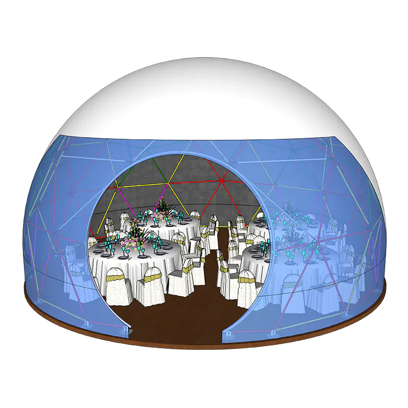 Luxury Outdoor Hotel Aluminum Frame Clear PVC Dome Igloo Tent