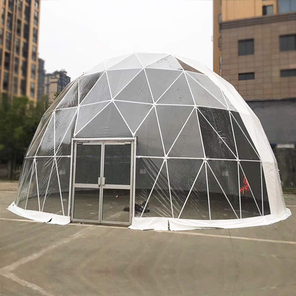 Transparent 6m 10m 15m 20m diameter camping geodesic dome tent
