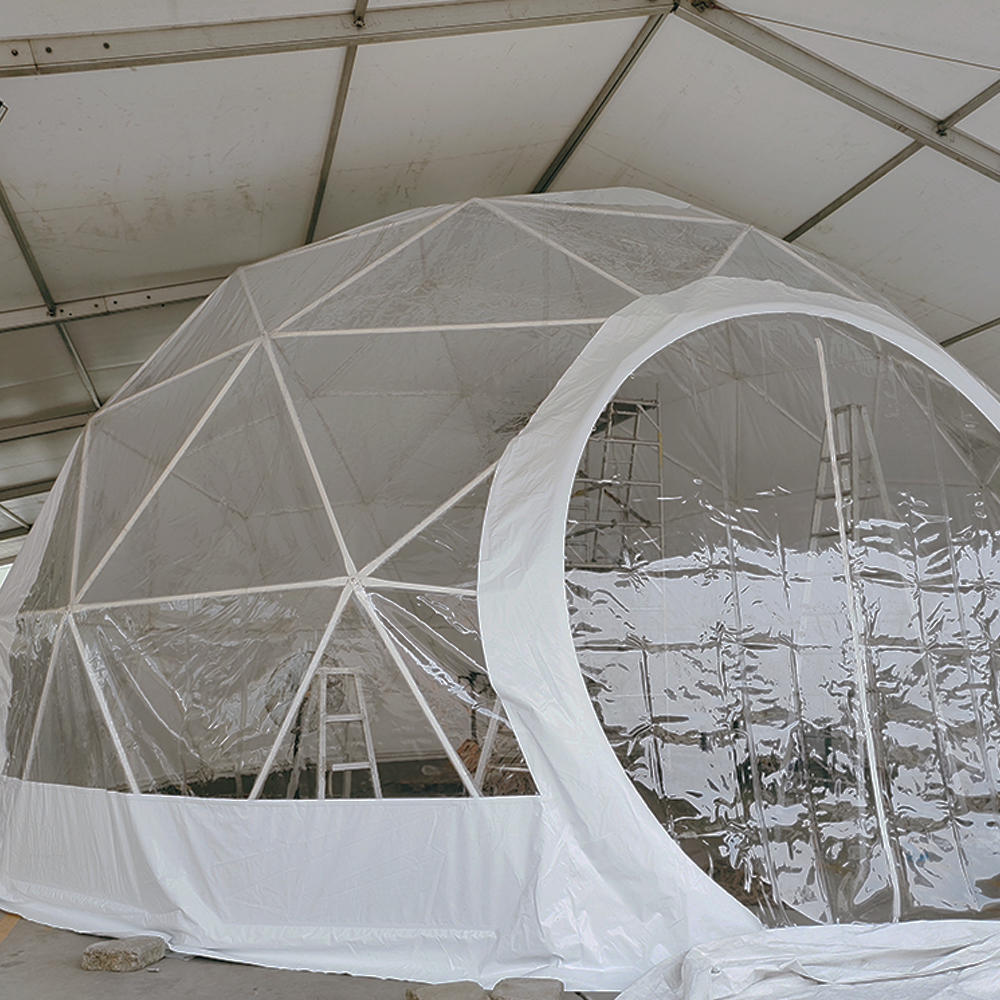 Waterproof and fireproof clear geodesic dome tent for outdoor events