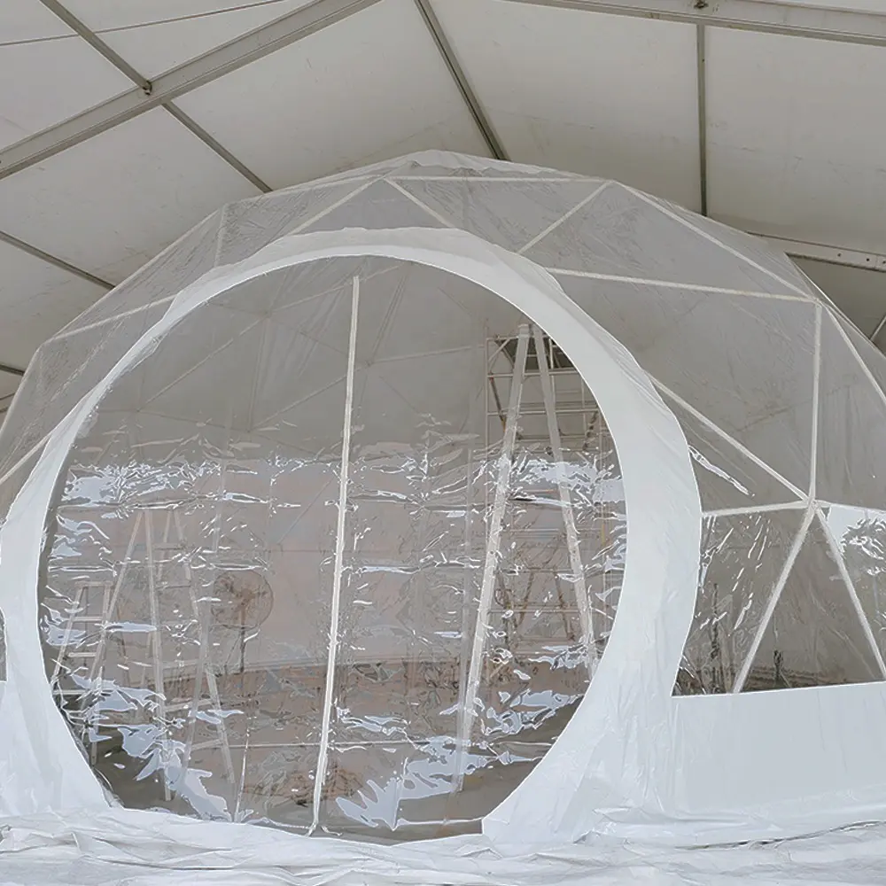 Factory price Large Party Aluminum Event Geodesic Dome Tent with Half Transparent PVC