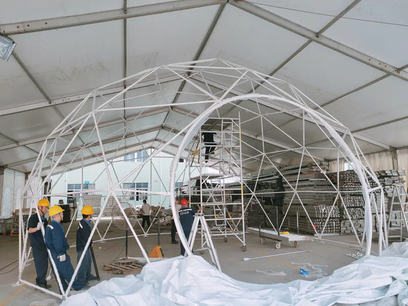 New Design Outdoor Event 10M Clear Igloo Aluminium Frame Transparent PVC Coated Big Geodesic Dome Tent