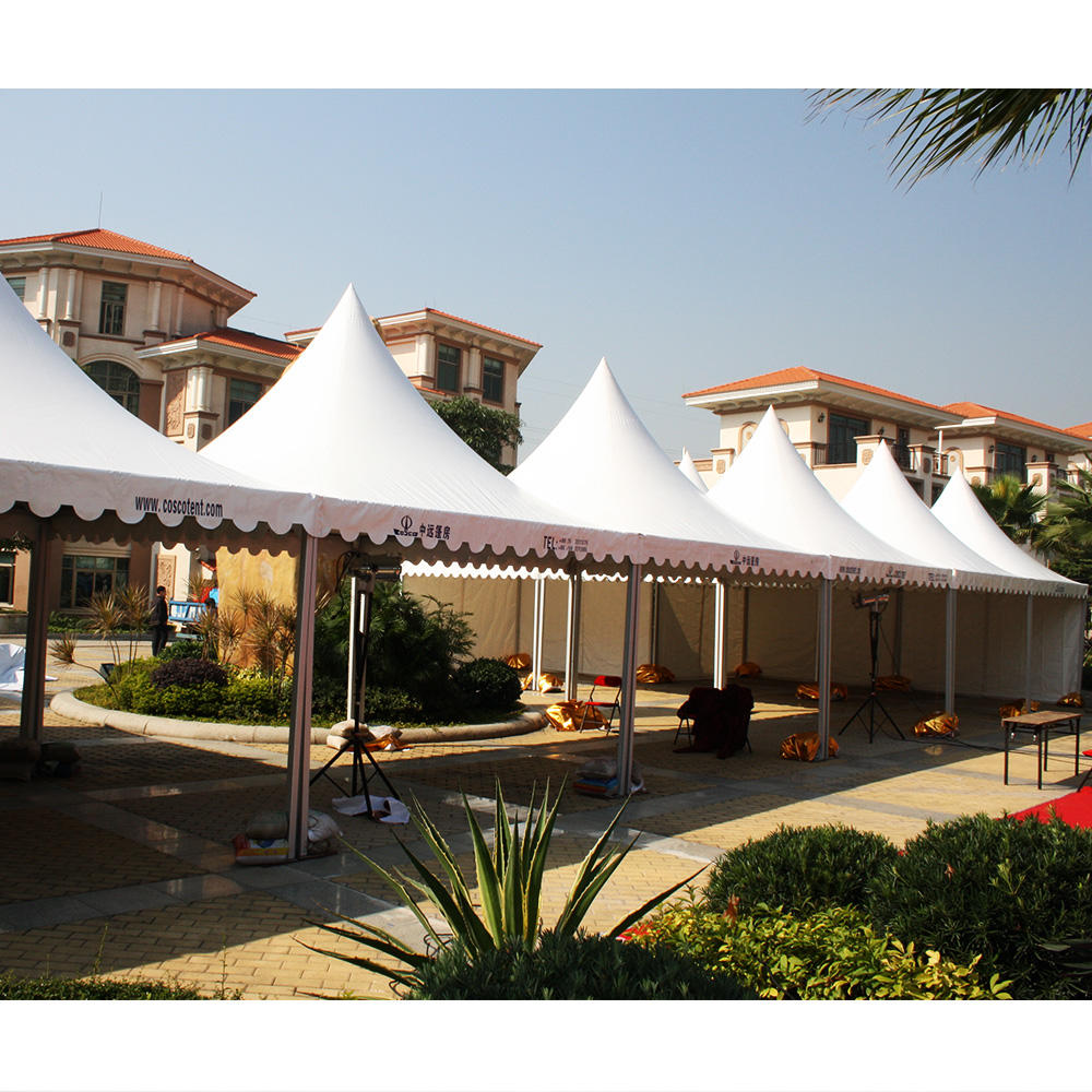 White Aluminium and PVC coated Pagoda Outdoor Tent for wedding party With decoration