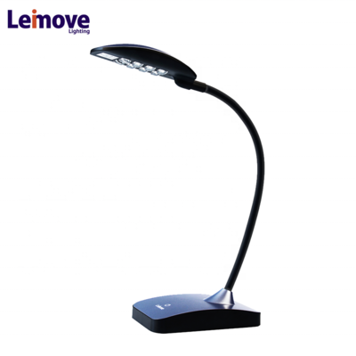 Patented dimmable flex arm lamp for ideal comfort student 5.8W table lamp