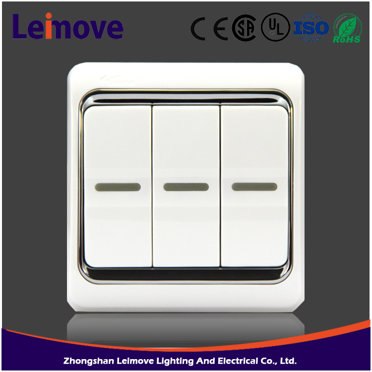 3 Gang 2 way pir motion sensor switch with european style from chinese merchandise