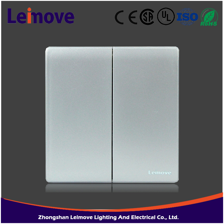High quality self-powered Gray Leimove touch switch simple two gang two way switch