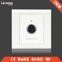 High quality frosted faceplate PC white touch time delay switch with light