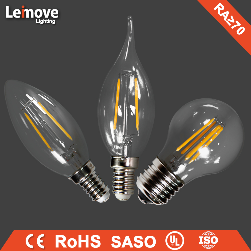 2017 indoor decorative led light long filament led light bulb 4w