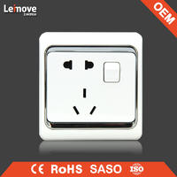European and Classic Chinese type 5 pin wall switched socket